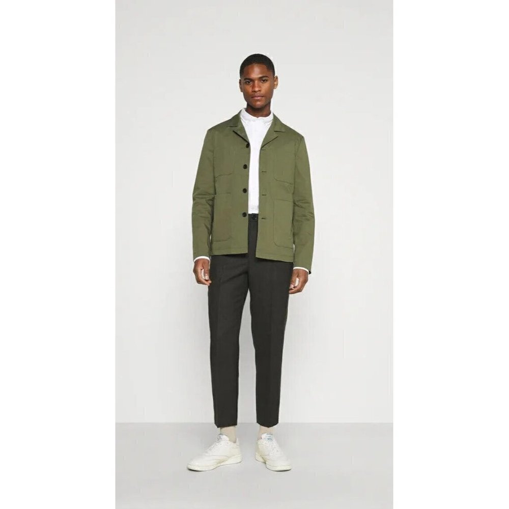 𝅺BNWOT Selected Homme Mens Button Green Shirt "Hybrid Blazer" Jacket New